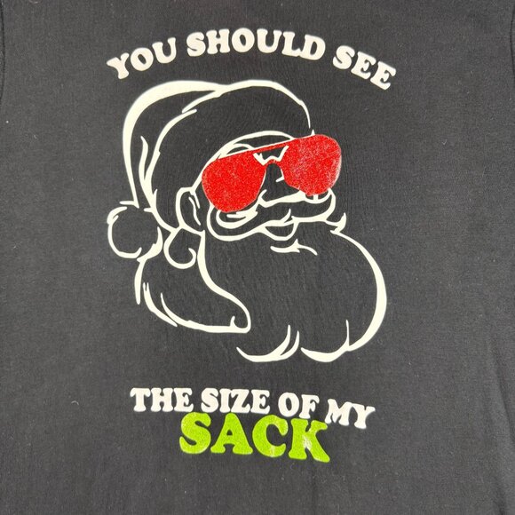 Christmas Sweater Men's Large Funny Humor Crude Santa Crewneck Holiday Homemade - Picture 6 of 9